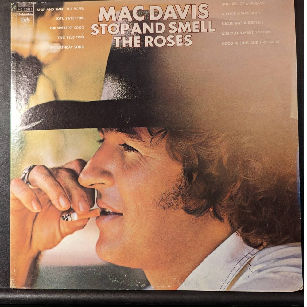 Mac Davis -Stop And Smell The Roses- Vinyl Record Lp-
